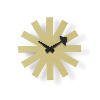 Asterisk Clock Brass