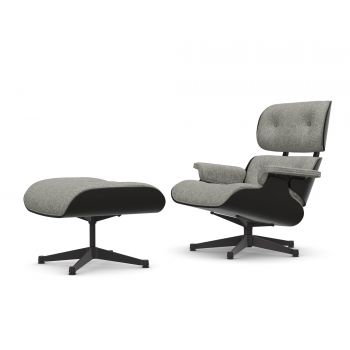Lounge Chair & Ottoman Esche schwarz Stoff